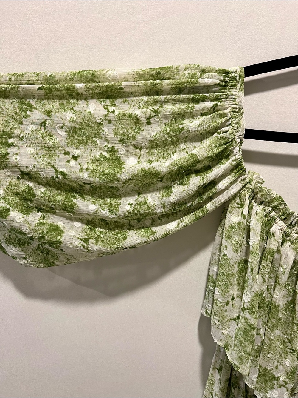 Misa Los Angeles Green Floral Off-Shoulder Tiered Maxi Fairy Cottagecore - Picture 7 of 8